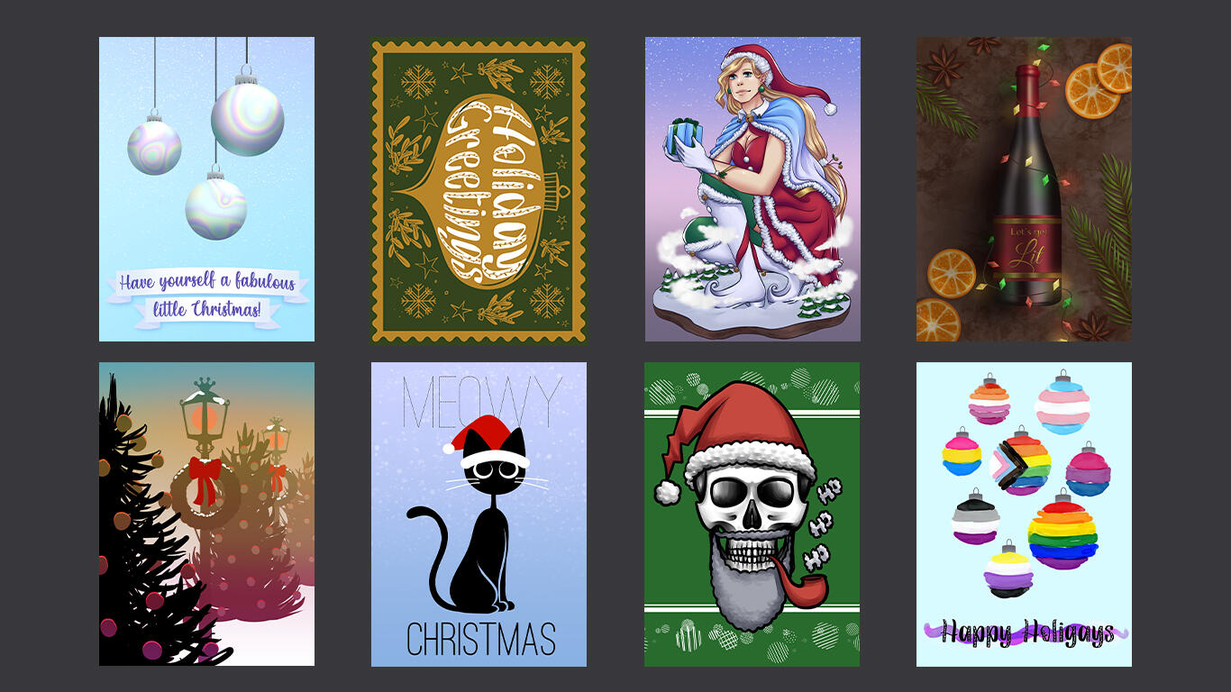 ringreinercryptidskullcryptidskullillustrationgraphicdesignIllustratorartcllalchristmas_cards