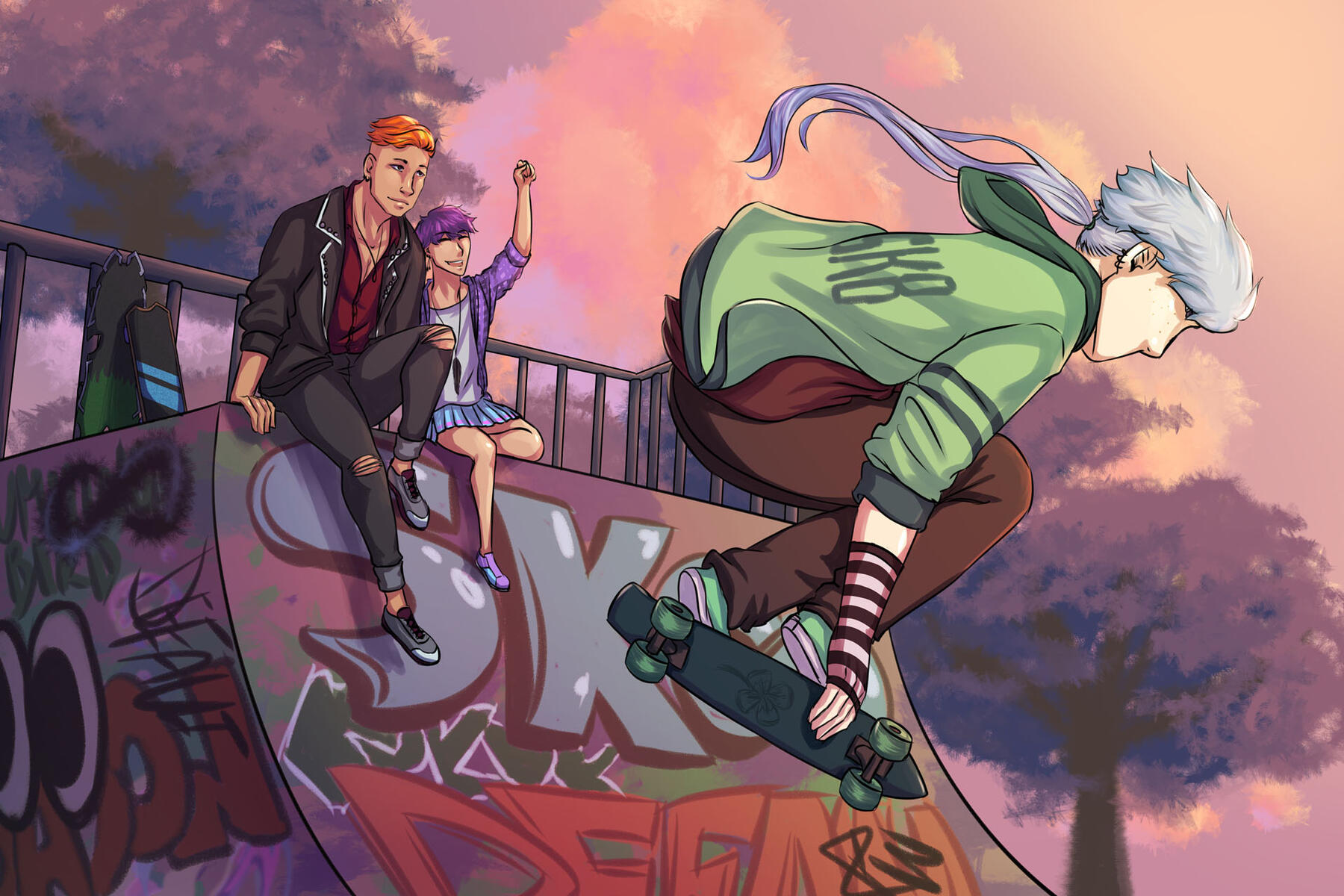 Felix loue shadow hiromi fanart oc mix boba lovers sk8 infinity art