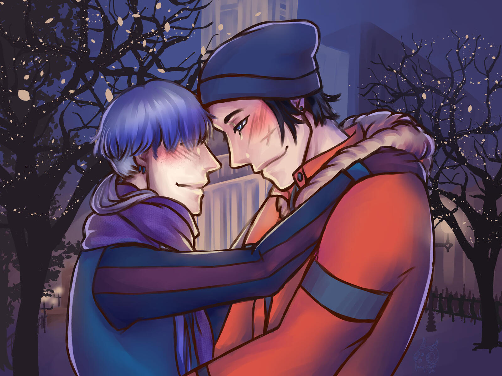 Felix and zack winter date boba lovers art