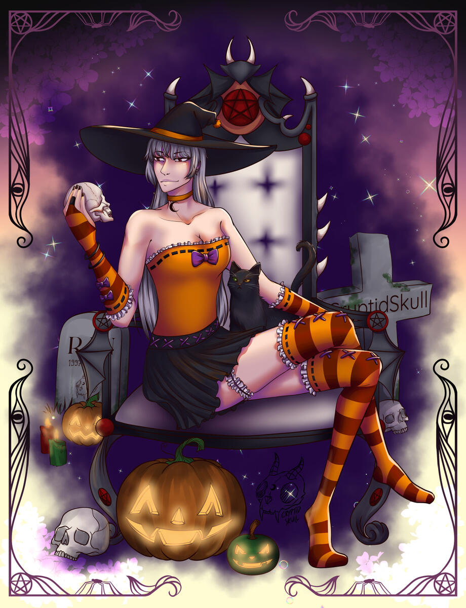 Halloween witch oc character design cryptidskull artwork artist illustration spooky witchcraft