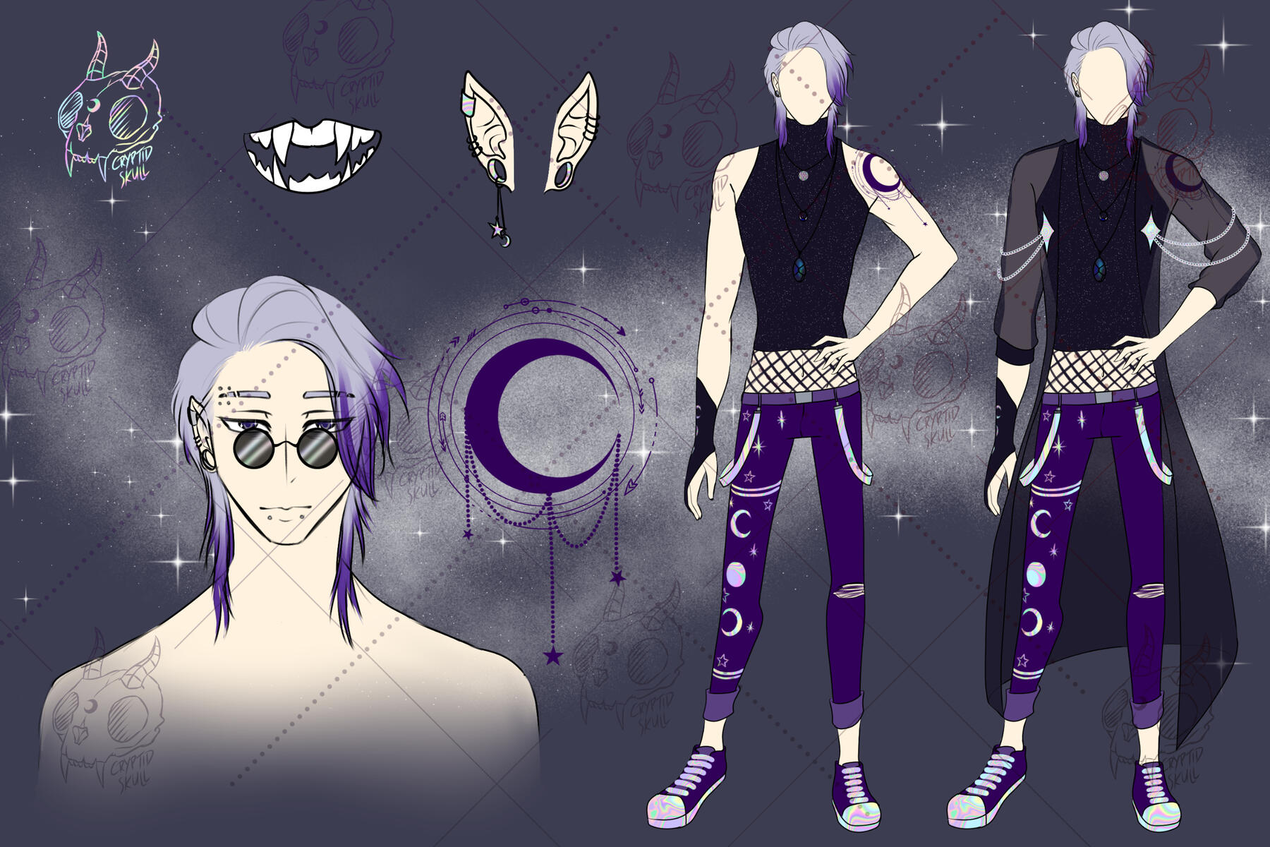 cryptidskull vtuber ref sheet