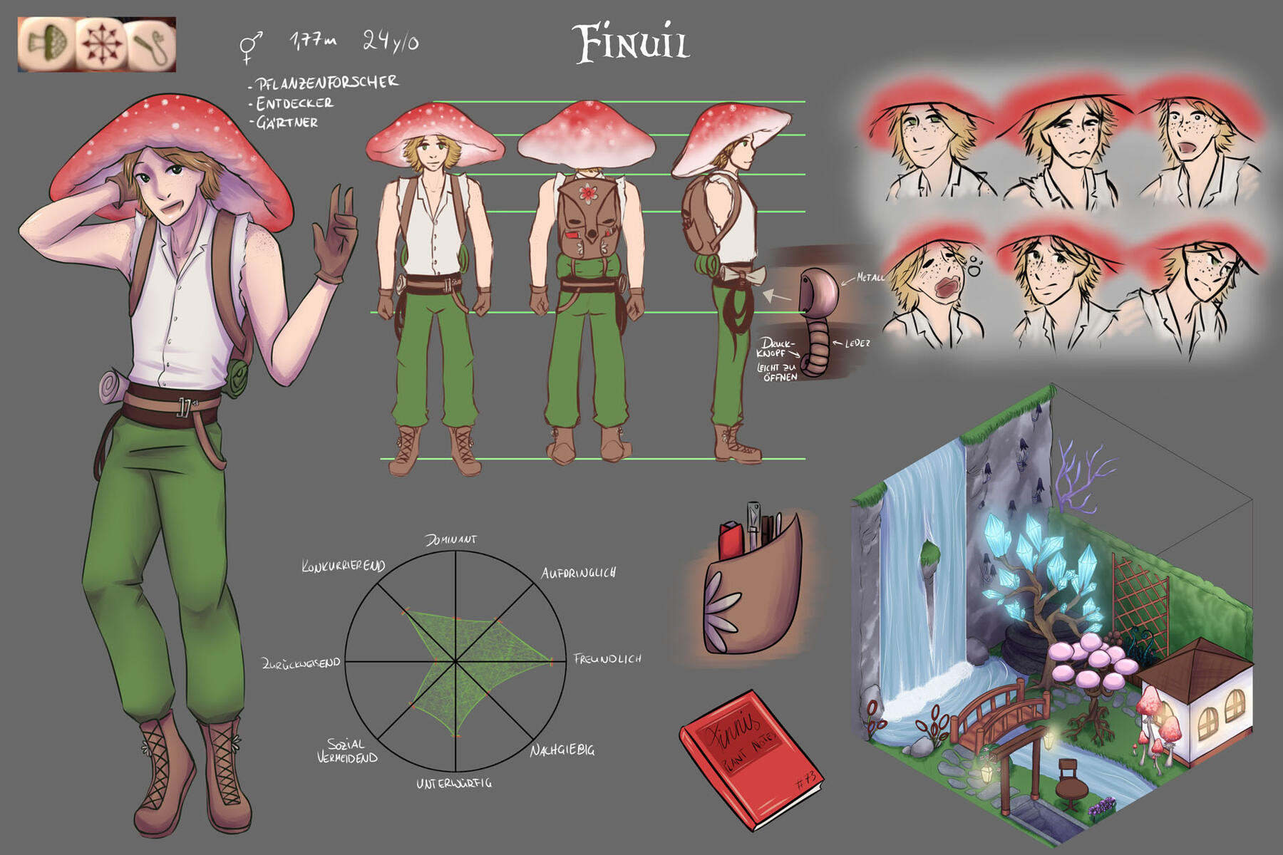 character design finuil fantasy character mushroom